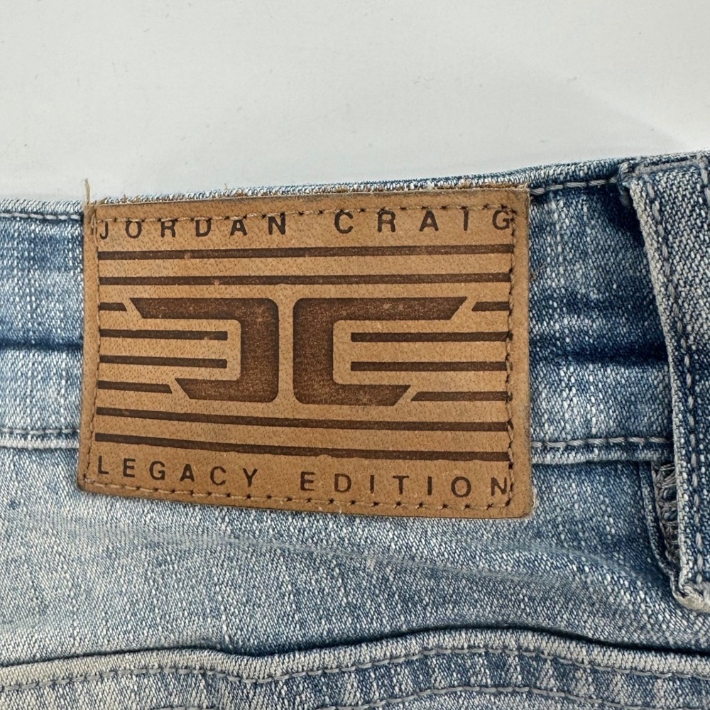 Jordan Craig Legacy Edition Ross Distressed Slim Fit Jeans Light Wash Blue 32x32 - Picture 7 of 7